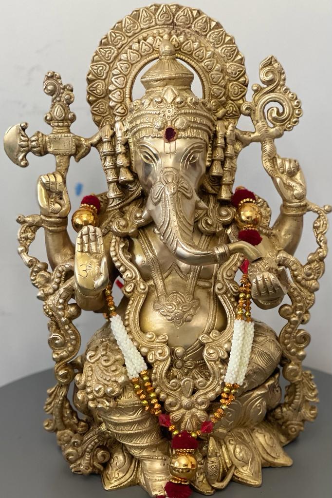 Pure Brass Lord Ganesha - The Lord of good fortune(18")